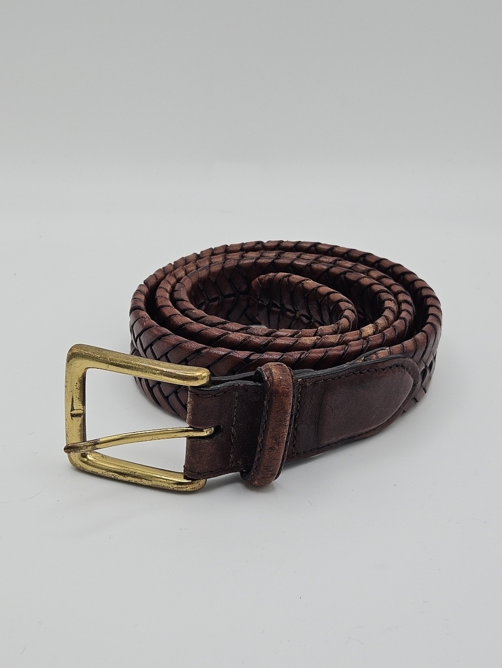 Brighton brown braided leather belt size 34